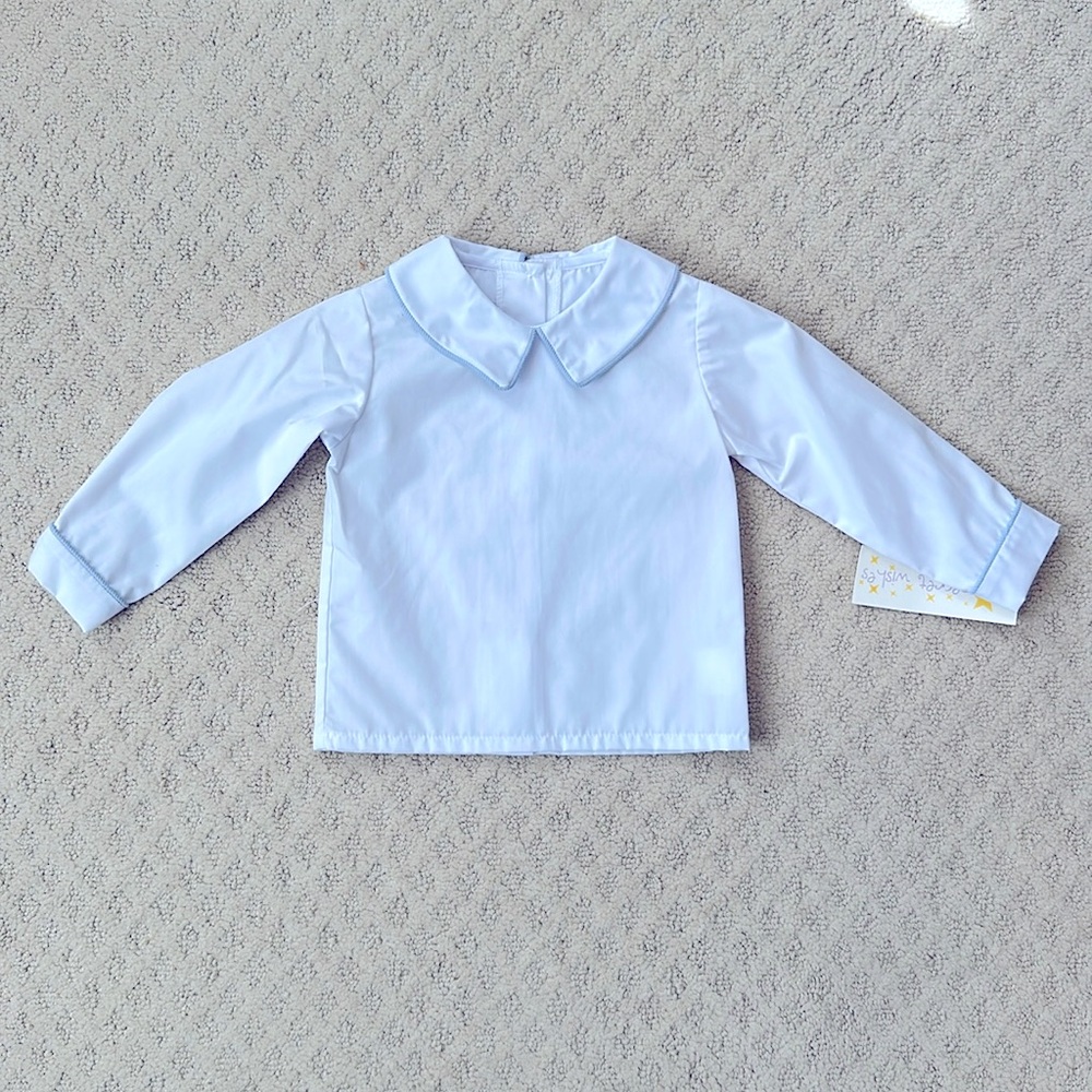 NWT Secret Wishes Peter Pan Collar Shirt Button back Size 12 mos